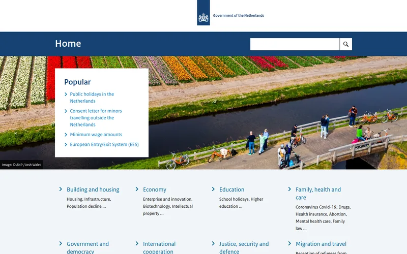 Government of the Netherlands weboldala