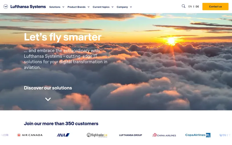 Lufthansa Systems nemzetközi weboldala