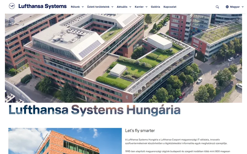 Lufthansa Systems Hungária weboldala