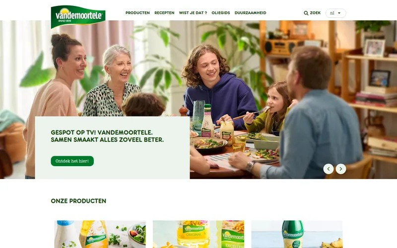 Vandemoortele belgiumi weboldala
