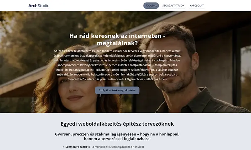 Építész mintaoldal.