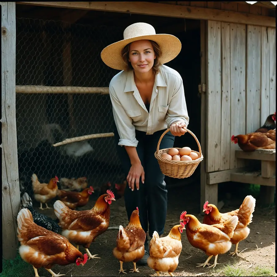 Baromfik tartása, gondozása és tenyésztése mezőgazdasági környezetben.