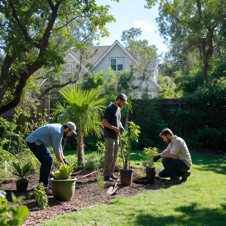 Növényültetés kertben