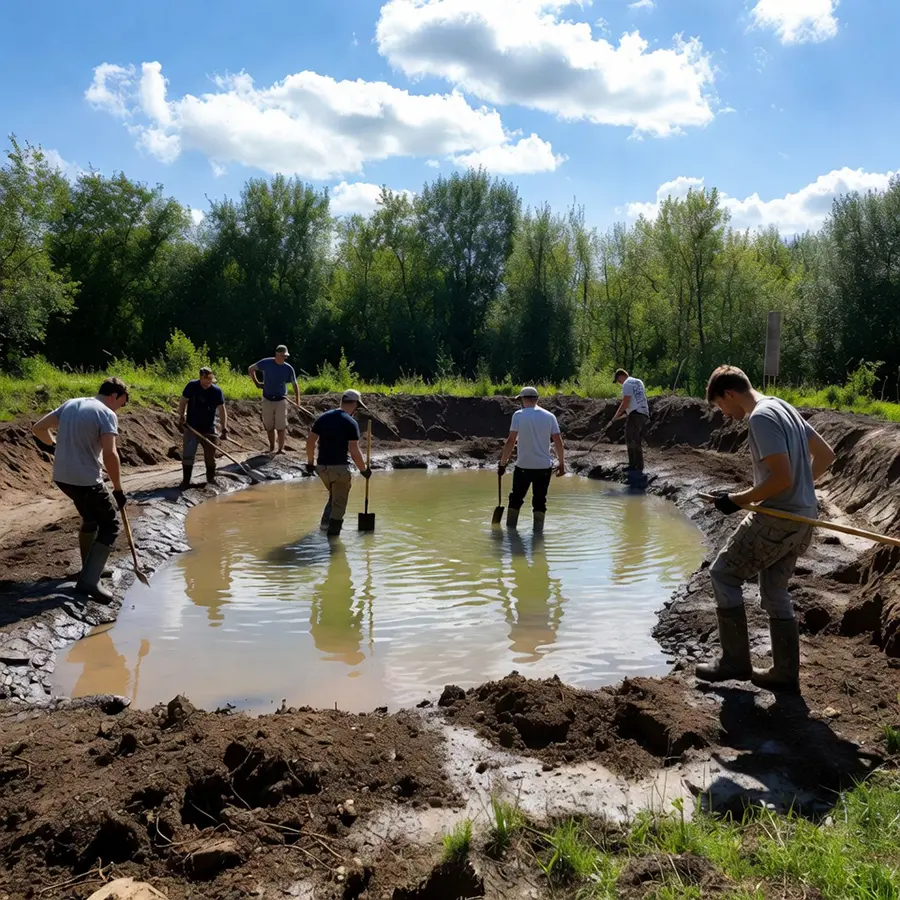 Kerti tó építés természetes kövekkel